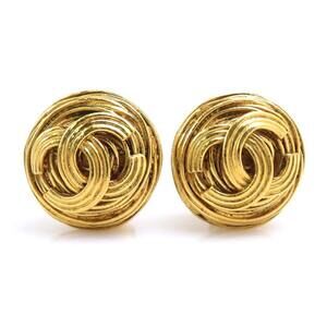 Chanel CHANEL Earrings Vintage Metal Gold Women's 56694k